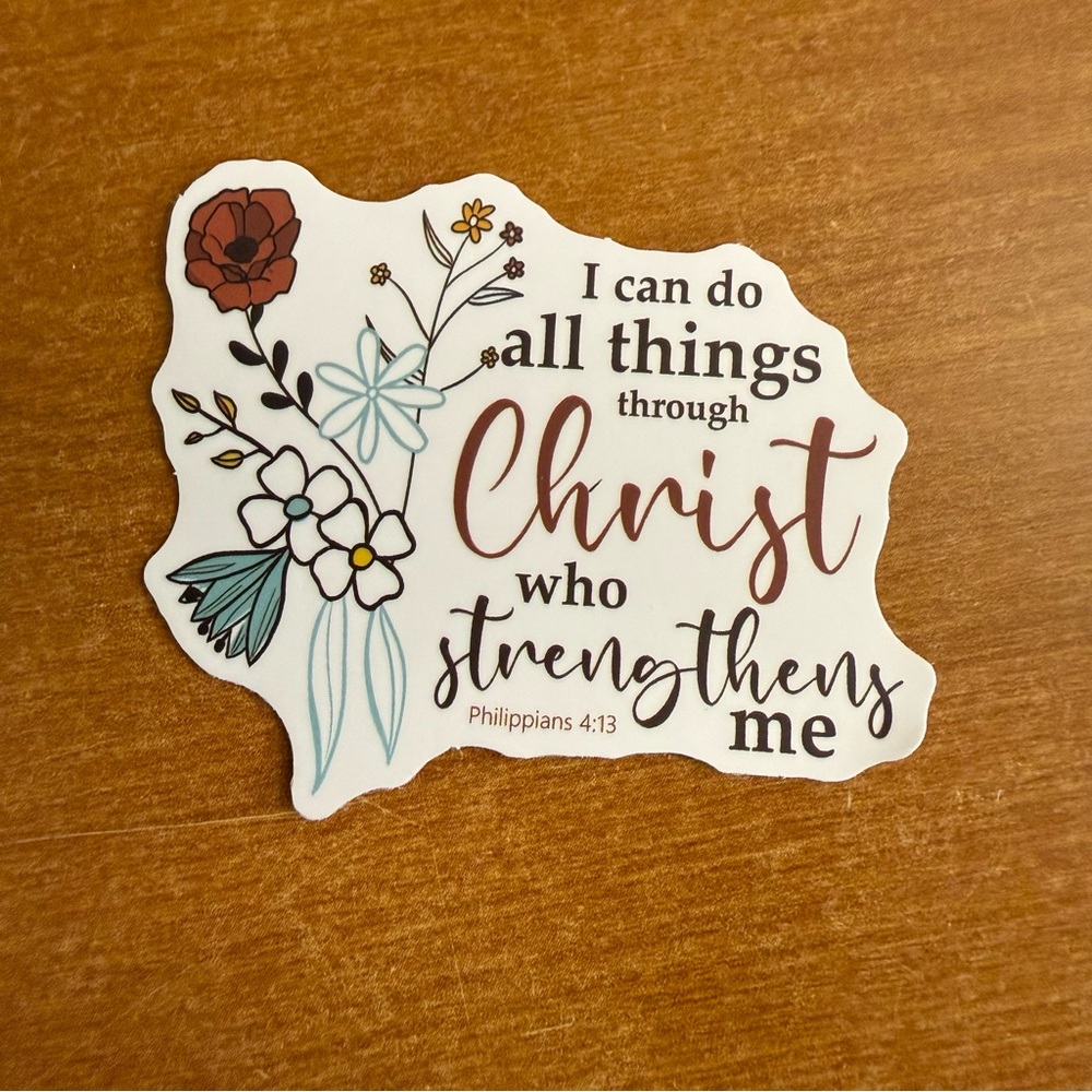 Inspirational Floral Sticker with‎ Quote